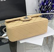 Chanel Mini Flap Top Handle Beige Lambskin Silver Hardware - 12x20x6.5cm - 2