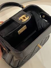 Chanel Mini Bag with Top Handle Shiny Lambskin & Gold Tone Metal Black - 12×18×7cm - 6