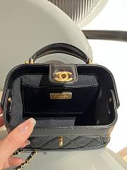 Chanel Mini Bag with Top Handle Shiny Lambskin & Gold Tone Metal Black - 12×18×7cm - 5