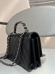 Chanel Top Handle Clutch On Chain Black Calf - 10x17.2x3.3cm - 2