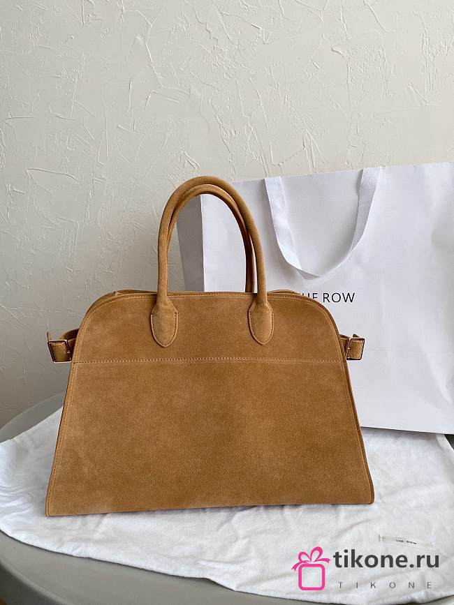 The Row Soft Margaux 15 Bag in Suede Gold - 38×24×27cm - 1