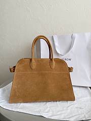 The Row Soft Margaux 15 Bag in Suede Gold - 38×24×27cm - 1