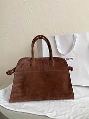 The Row Soft Margaux 15 Bag in Suede Mocha - 38×24×27cm - 1