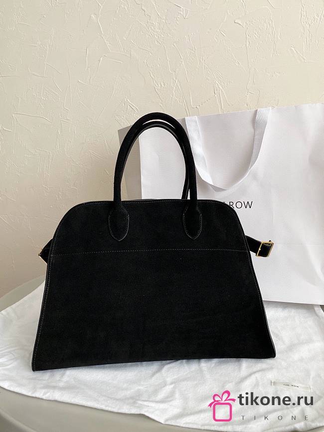 The Row Soft Margaux 15 Bag in Suede Black - 38×24×27cm - 1