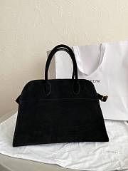 The Row Soft Margaux 15 Bag in Suede Black - 38×24×27cm - 1