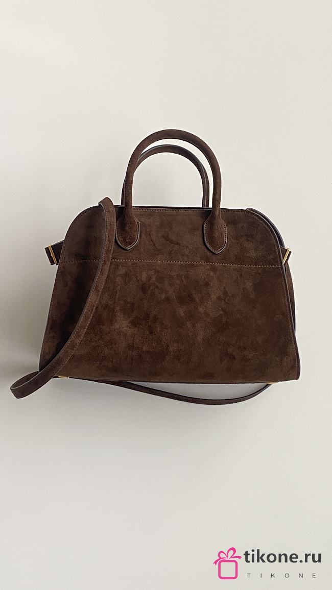 The Row Soft Margaux 12 Bag in Suede Mocha - 32x23x18cm - 1