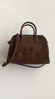 The Row Soft Margaux 12 Bag in Suede Mocha - 32x23x18cm - 1