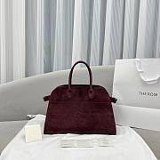 The Row Soft Margaux 15 Bag in Suede Burgundy - 38×24×27cm - 1