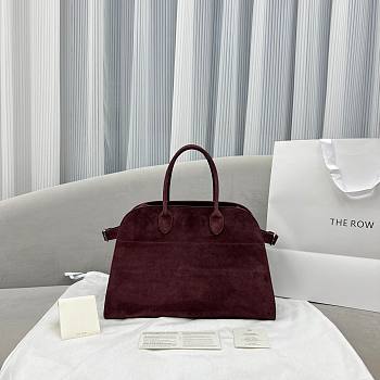 The Row Soft Margaux 15 Bag in Suede Burgundy - 38×24×27cm