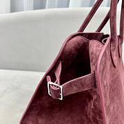 The Row Soft Margaux 15 Bag in Suede Burgundy - 38×24×27cm - 5