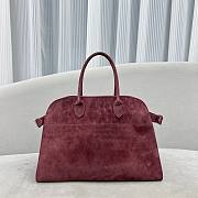 The Row Soft Margaux 15 Bag in Suede Burgundy - 38×24×27cm - 4