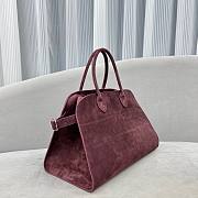 The Row Soft Margaux 15 Bag in Suede Burgundy - 38×24×27cm - 3