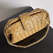 Bottega Veneta Lauren 1980 Teen Brown Leather Clutch - 16.5x31.5x11cm - 2