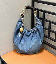 Loewe Medium Squeeze Bag in Washed Denim - 34x33x13.5cm - 1