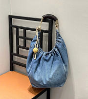 Loewe Medium Squeeze Bag in Washed Denim - 34x33x13.5cm - 6