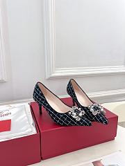  Roger Vivier Flower Strass 65 Leather-Trimmed Bouclé Pumps - 1