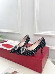  Roger Vivier Flower Strass 65 Leather-Trimmed Bouclé Pumps - 5