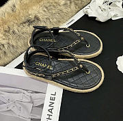 Chanel Lambskin Chain CC Thong Black - 2