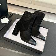 Chanel Short Boots Suede Calfskin & Lambskin Black 90mm - 4