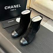 Chanel Short Boots Suede Calfskin & Lambskin Black 90mm - 5