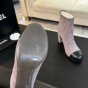 Chanel Short Boots Suede Calfskin & Lambskin Gray & Black 90mm - 4