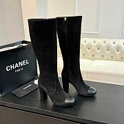 Chanel High Boots Suede Calfskin & Lambskin Black 90mm - 1