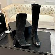 Chanel High Boots Suede Calfskin & Lambskin Black 90mm - 2