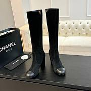 Chanel High Boots Suede Calfskin & Lambskin Black 90mm - 4