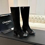 Chanel High Boots Suede Calfskin & Lambskin Black 50mm - 1