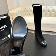 Chanel High Boots Suede Calfskin & Lambskin Black 50mm - 5