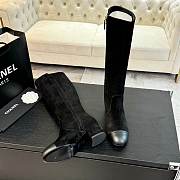 Chanel High Boots Suede Calfskin & Lambskin Black 50mm - 3