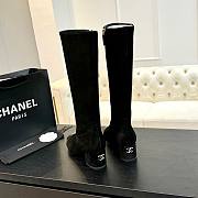 Chanel High Boots Suede Calfskin & Lambskin Black 50mm - 2