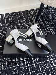 Chanel Mary Janes Leather Black & White 65mm - 6