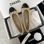 Chanel Ballet Flats Lambskin Beige & Black 10mm - 5