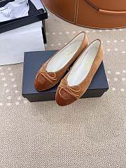 Chanel Ballet flats Velvet Light Brown & Brown 10mm - 6