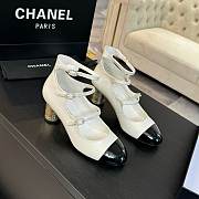 Chanel Mary Janes Shiny Calfskin & Patent Calfskin Ivory & Black 65mm - 1