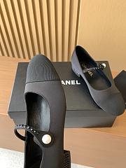 Chanel Mary Janes Silk Satin, Grosgrain & Strass Black 20 mm - 4