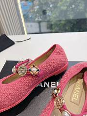 Chanel Mary Janes Wool Tweed, Imitation Pearls, Strass & Metal Pink 10mm - 2