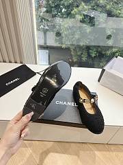 Chanel Mary Janes Wool Tweed, Imitation Pearls, Strass & Metal Black 10mm - 6