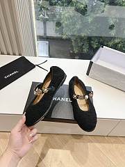 Chanel Mary Janes Wool Tweed, Imitation Pearls, Strass & Metal Black 10mm - 2