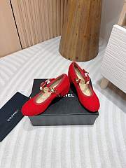 Chanel Mary Janes Wool Tweed, Imitation Pearls, Strass & Metal Red 60mm - 1