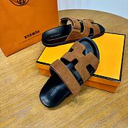 Hermes Chypre Sandals Brown Suede - 5