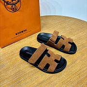 Hermes Chypre Sandals Brown Suede - 6