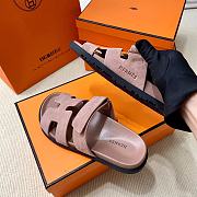 Hermes Chypre Sandals Pink Suede - 4