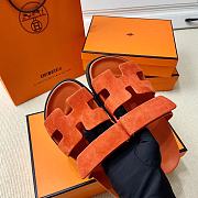 Hermes Chypre Sandals Orange Suede - 2