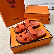 Hermes Chypre Sandals Orange Suede - 3