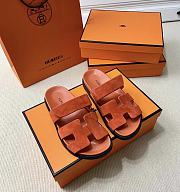 Hermes Chypre Sandals Orange Suede - 6