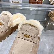  Miu Miu Shearling-lined Suede Slippers Beige - 3