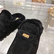 Miu Miu Shearling-lined Suede Slippers Black - 4