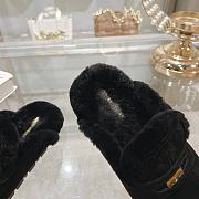 Miu Miu Shearling-lined Suede Slippers Black - 3